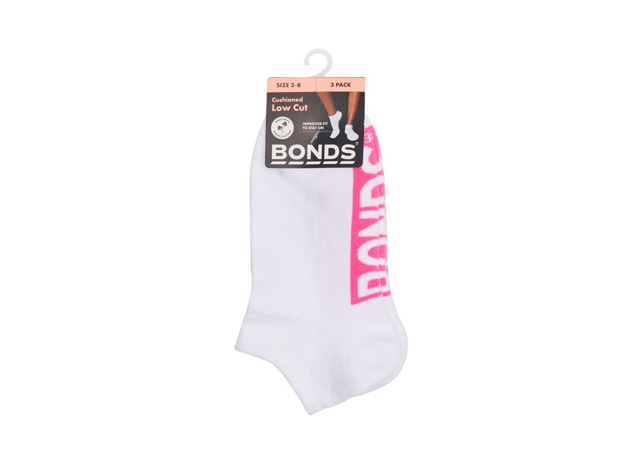 Bonds Women's Logo Lowcut Socks 3-Pack